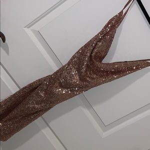 Start The Show Sequin Dress - Rose Gold